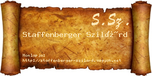Staffenberger Szilárd névjegykártya
